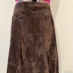 Banana Republic Chocolate Brown Suede Skirt Sz 0- Preowned